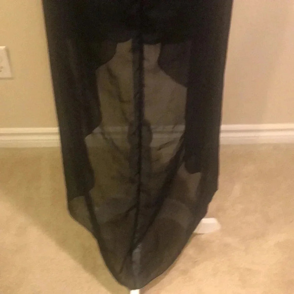 Malloy Faux Leather High Low Sheer Layered Dress-Size M - Picture 11 of 13